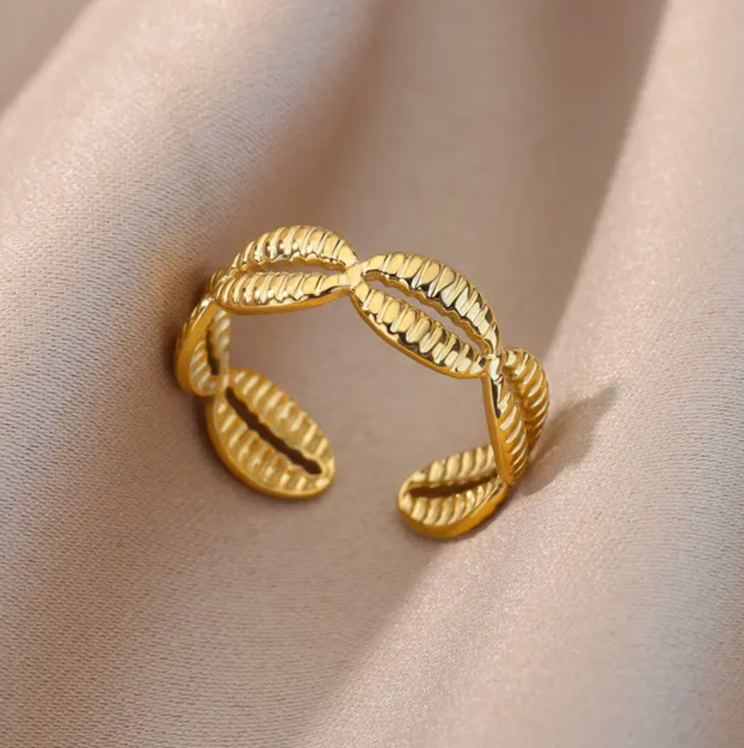 Muschelring in 18K Gold Plating