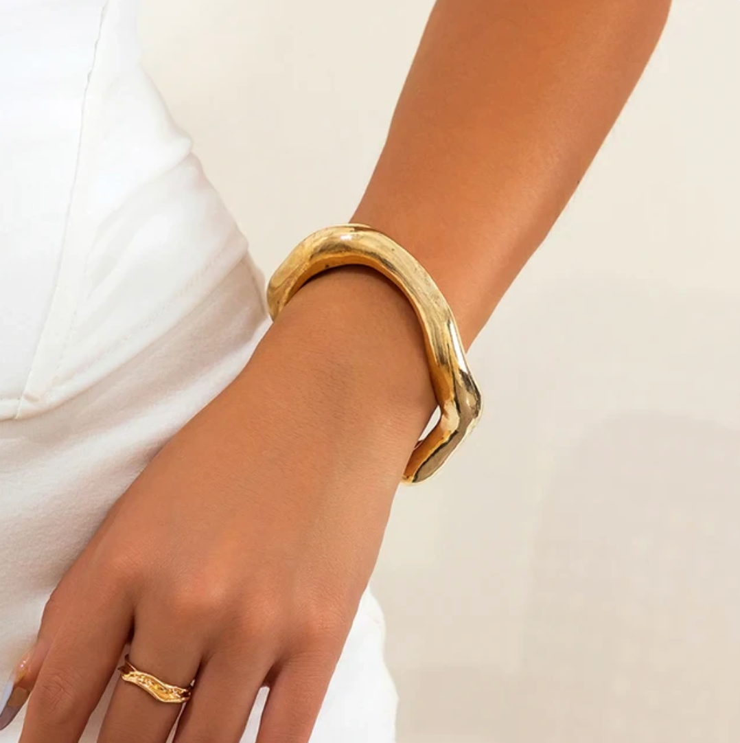 Chunky 18 Karat vergoldetes Armband im Boho-Stil