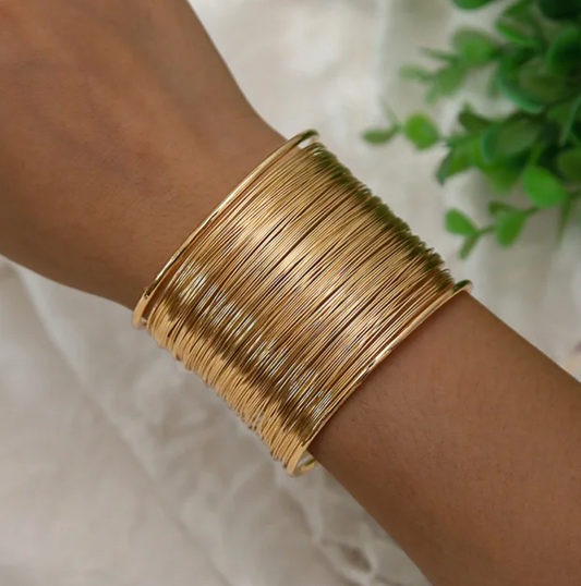 Chunky 18 Karat vergoldetes Armband im Mesh-Stil