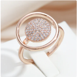 Verstellbarer 18K Roségold plattierter Zirkonia Ring