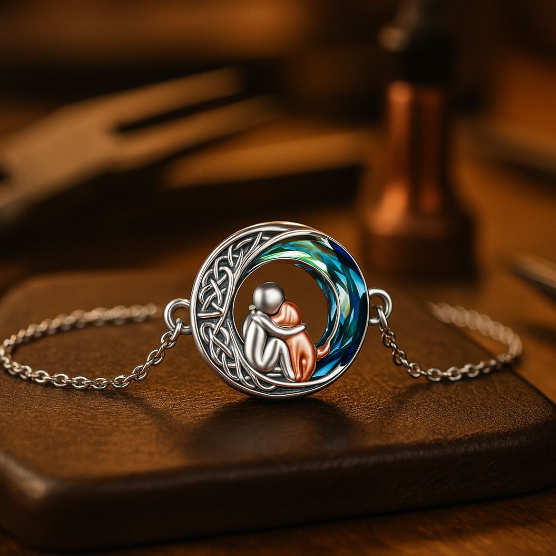 Verstellbares Hundecharm Armband in Sterlingsilber