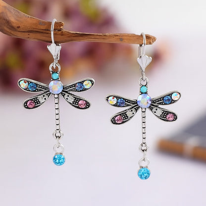 Elegante geschnitzte Libellen Ohrringe