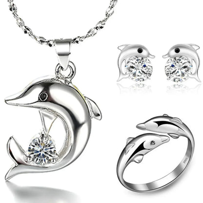 Delfin Schmuckset in Sterlingsilber
