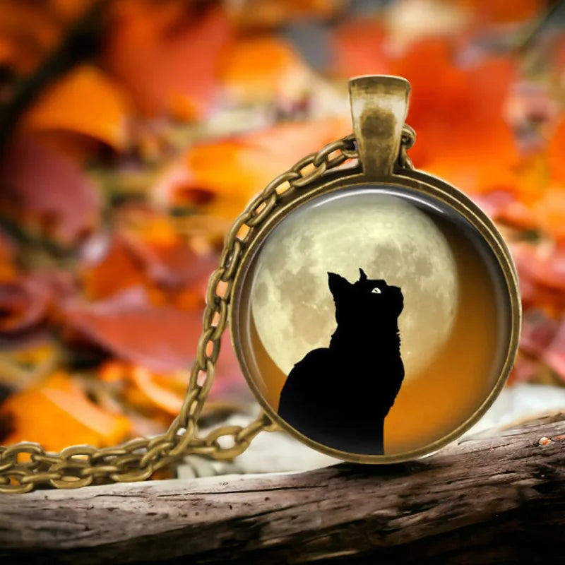 Waldgeist Tier Glas Anhänger Halskette