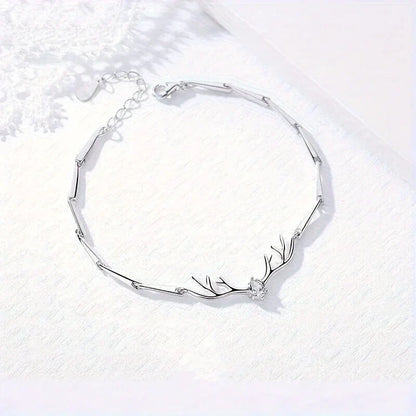 Geweih Herz Armband mit Zirkonia
