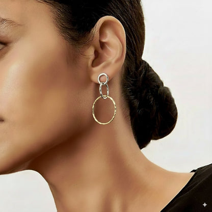 Vintage-Ohrringe (Creolen) in Gold und Silber