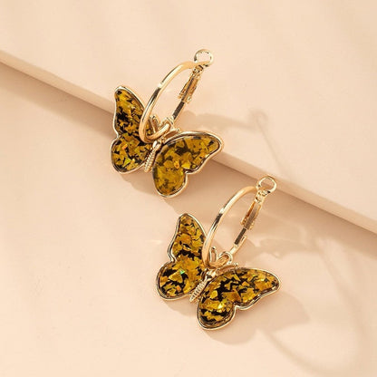 Goldene MultiFarbe Schmetterlings Creolen