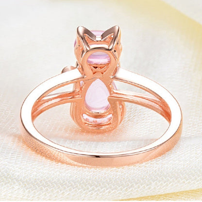 Katzen Ring in Roségold
