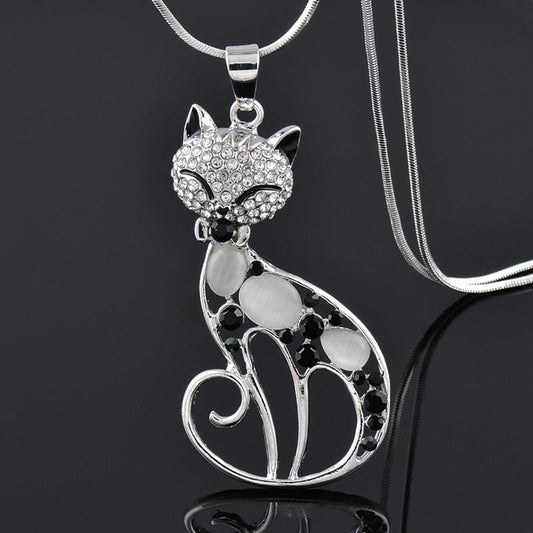 Katzen der Liebe Halskette in Sterlingsilber mit Zirkonia