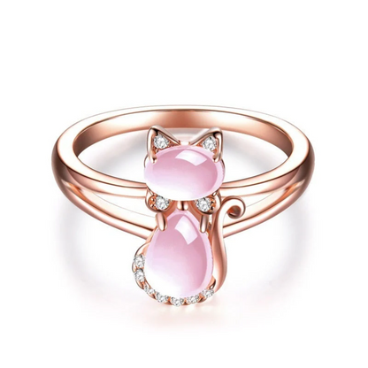 Katzen Ring in Roségold