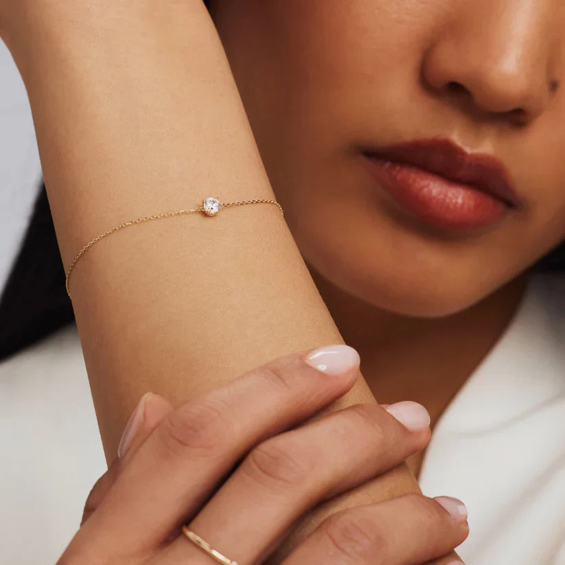 Armband mit Moissanit-Stein Cléa | Gold