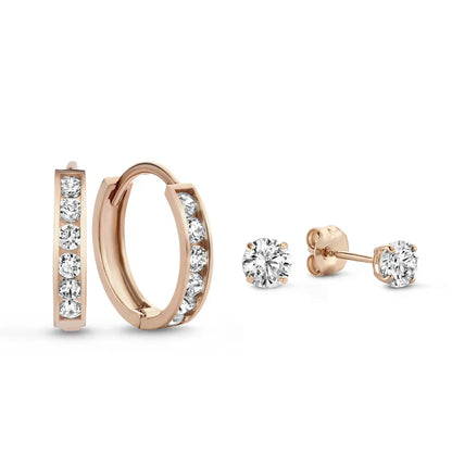 Dara Brillane Stein Ohrringe Set | Weißgold