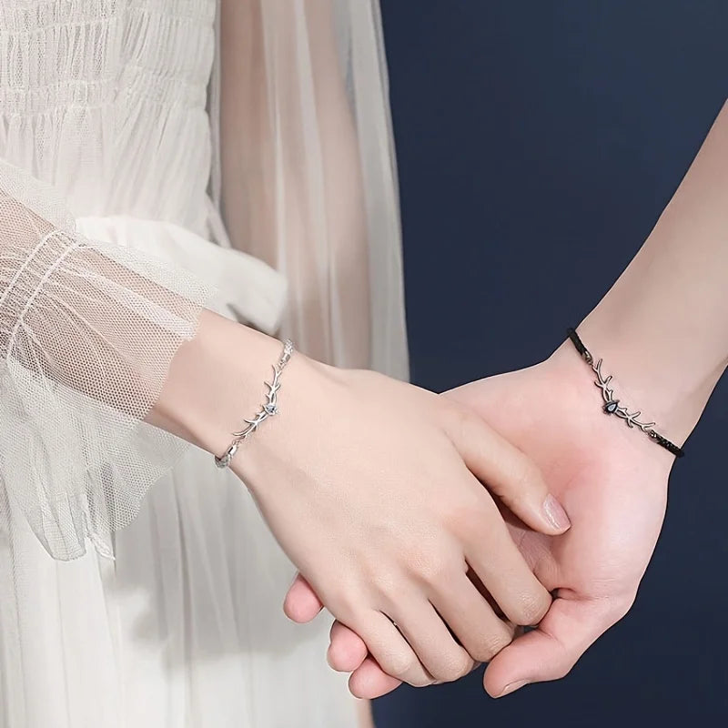 Geweih Herz Armband mit Zirkonia