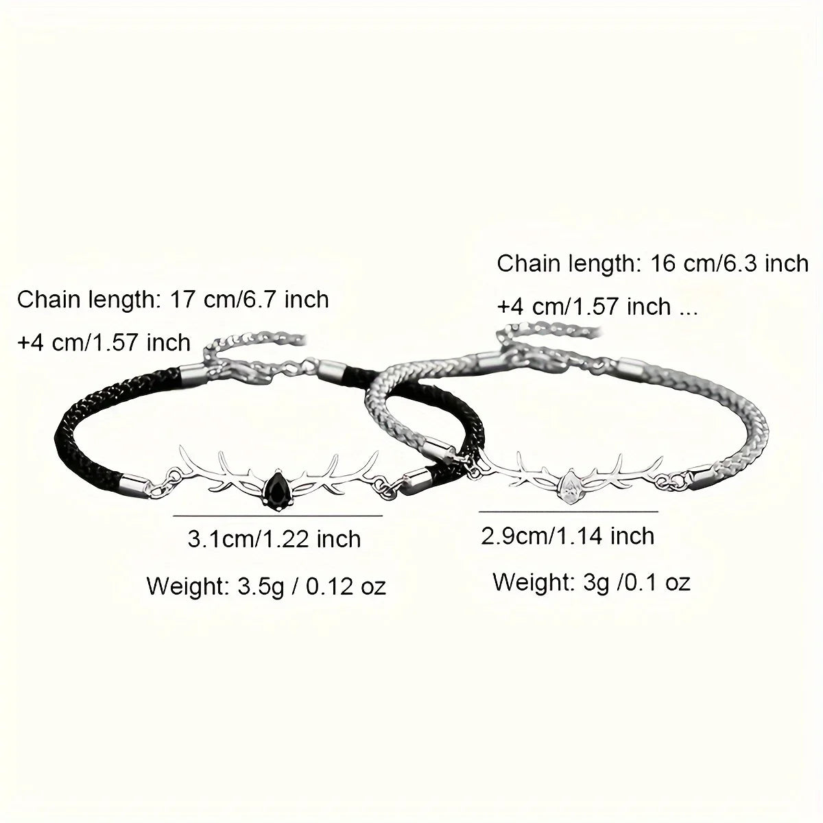 Geweih Herz Armband mit Zirkonia