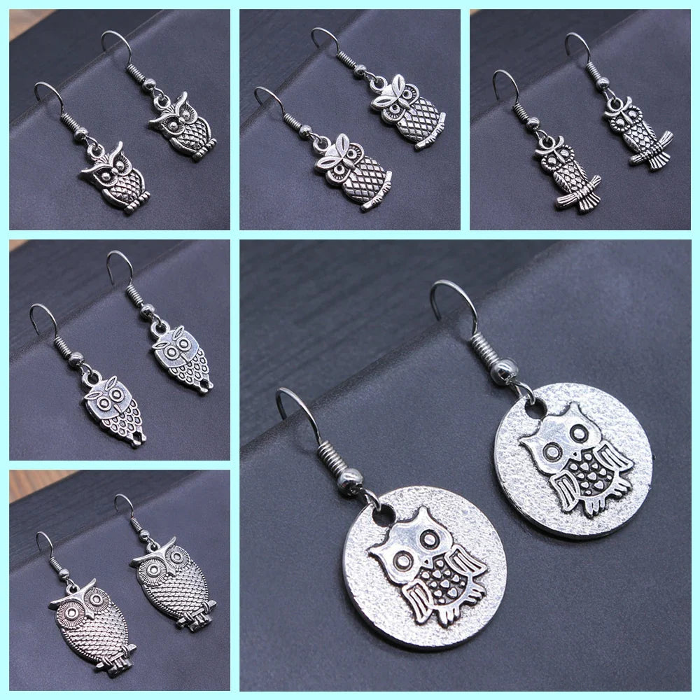 Vintage böhmische Eulen Ohrringe