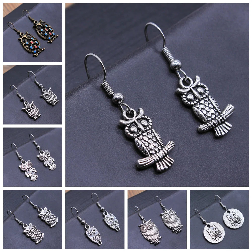 Vintage böhmische Eulen Ohrringe