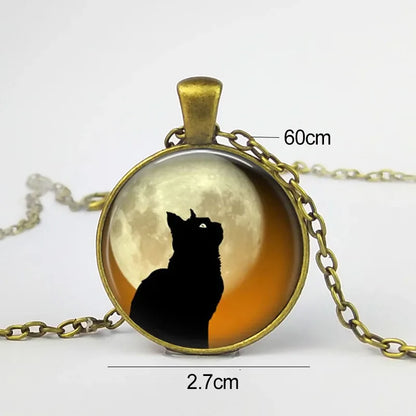 Waldgeist Tier Glas Anhänger Halskette