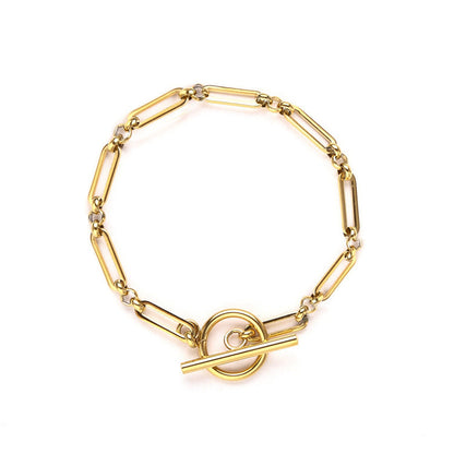 Link T-Bar Armband | Weißgold