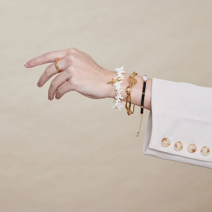 Link T-Bar Armband | Weißgold