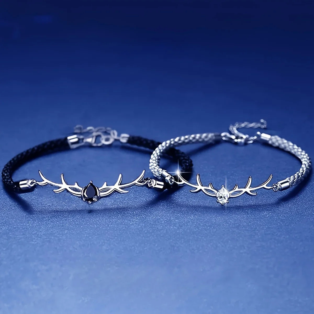 Geweih Herz Armband mit Zirkonia