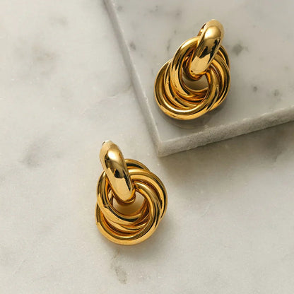 Statement Interlocking Ohrringe | Weißgold