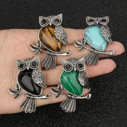 Kristall Eule Weisheit Anhänger Halskette