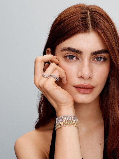 Kubanisches Armband Pavé | Gold