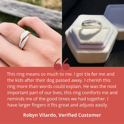 Feder eines Engels - Verstellbarer Gedenkring