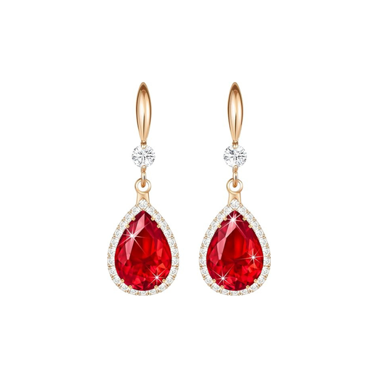Ruby Teardrop Ohrringe | Roségold