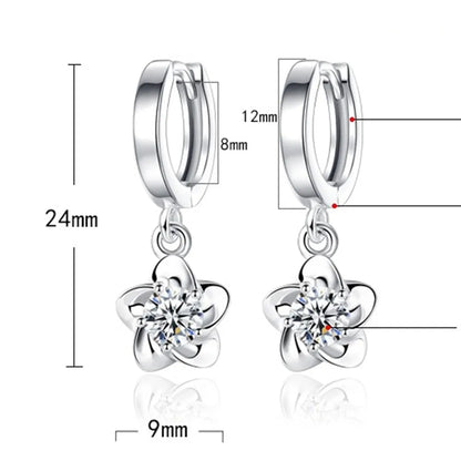 Sterlingsilber Ohrringe mit Lila und Weißen Zirkonia
