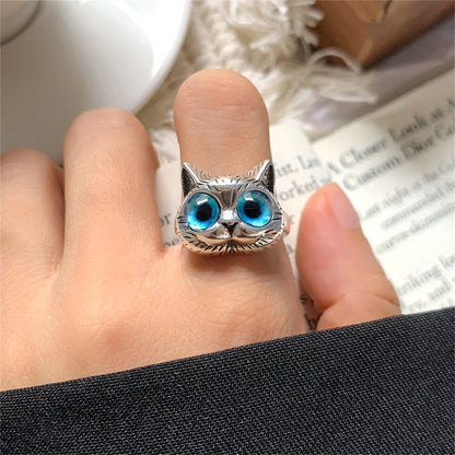 Blaue Augen Katzen Ring