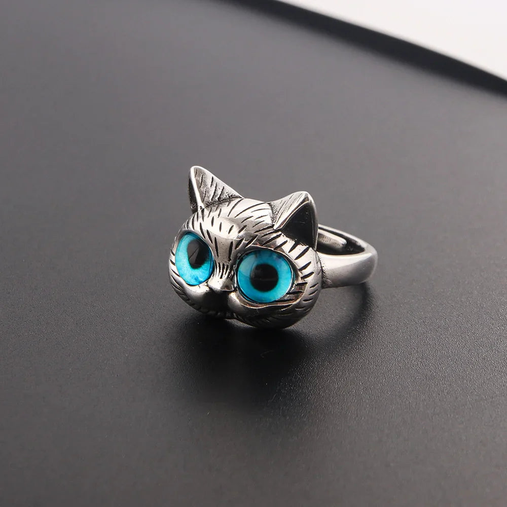 Blaue Augen Katzen Ring
