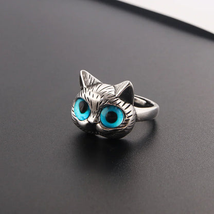 Blaue Augen Katzen Ring