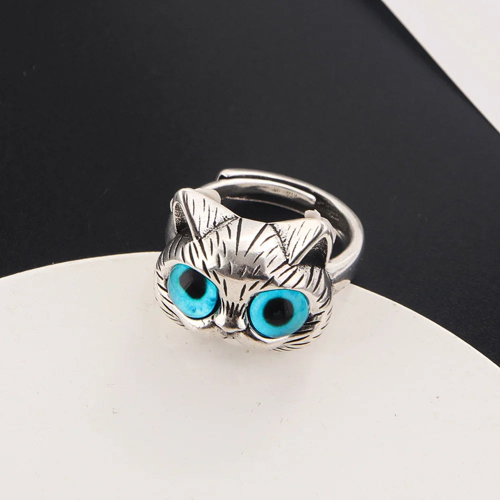 Blaue Augen Katzen Ring