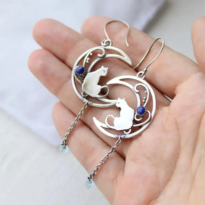 Mondlicht Katzen Ohrringe