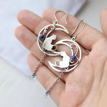 Mondlicht Katzen Ohrringe