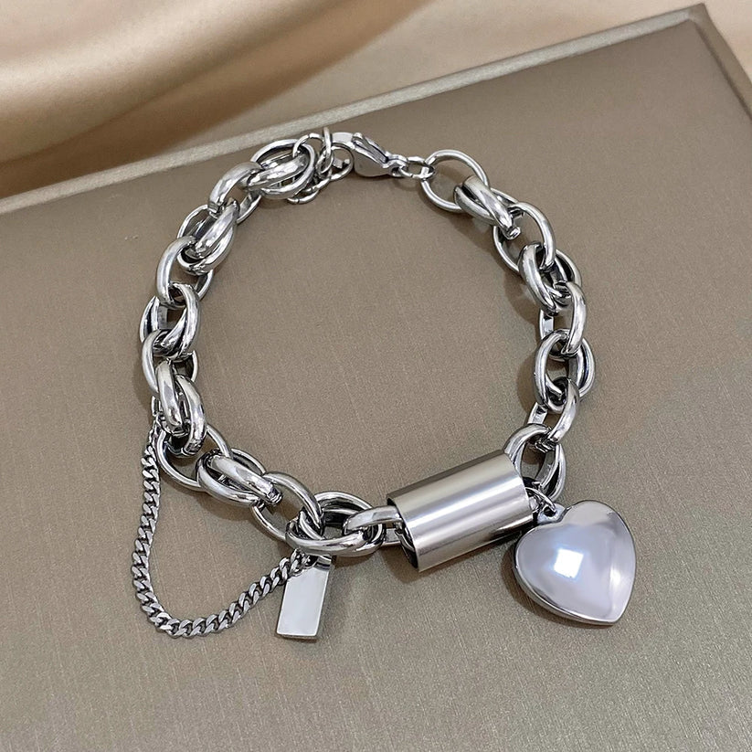 Heartened Chunky Armband | Weißgold