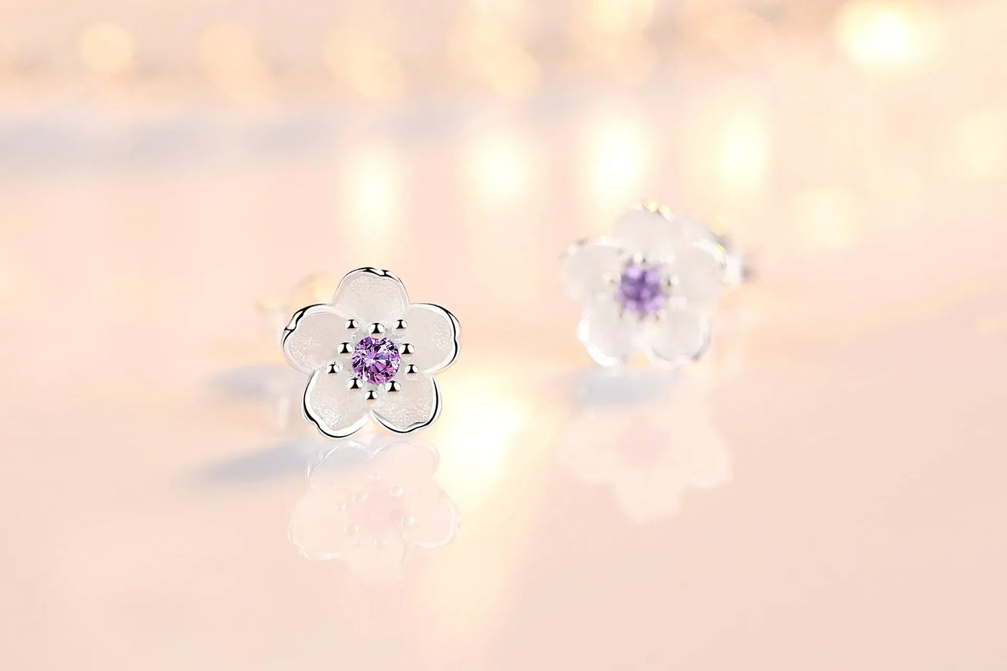 Zirkonia Blumen Steckohrringe