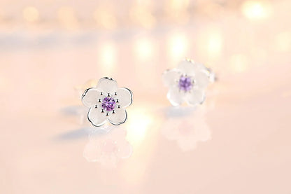 Zirkonia Blumen Steckohrringe
