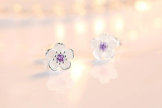 Zirkonia Blumen Steckohrringe