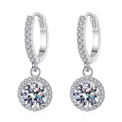 Sterlingsilber 1 Karat Moissanit Ohrringe