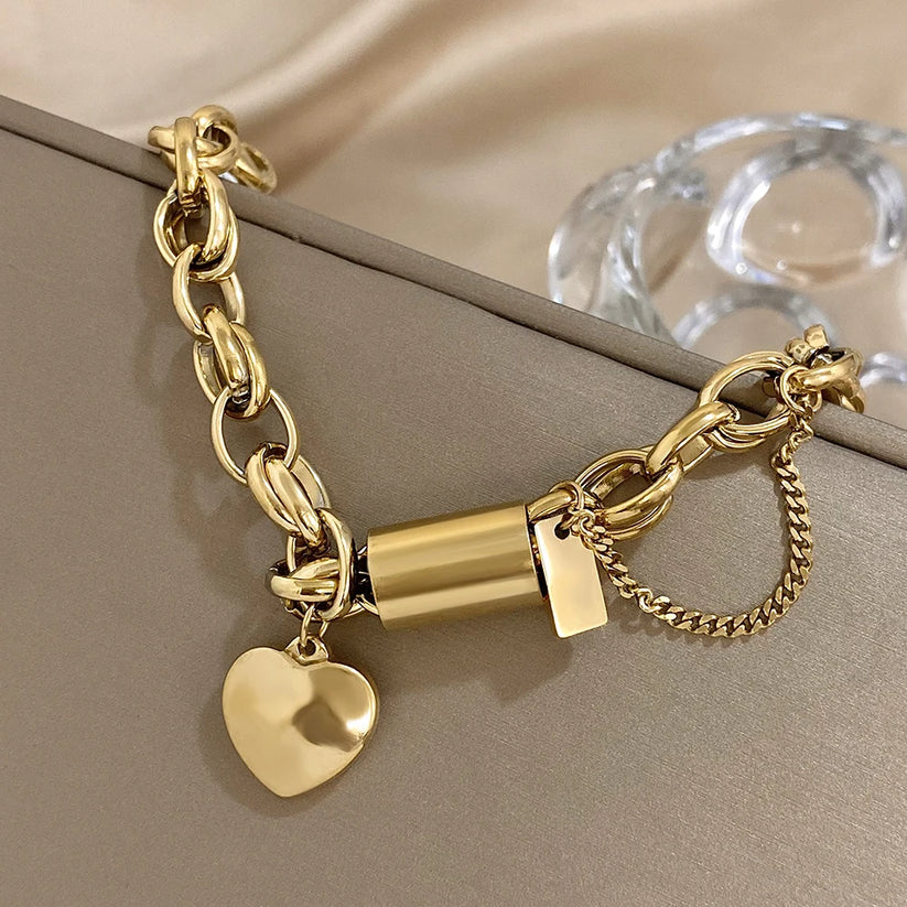 Heartened Chunky Armband | Weißgold