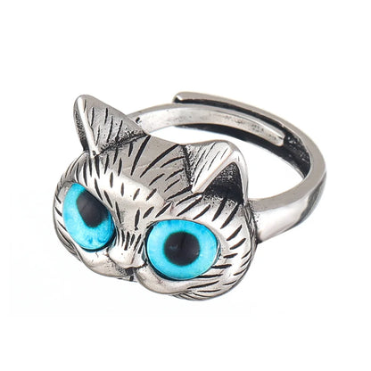 Blaue Augen Katzen Ring