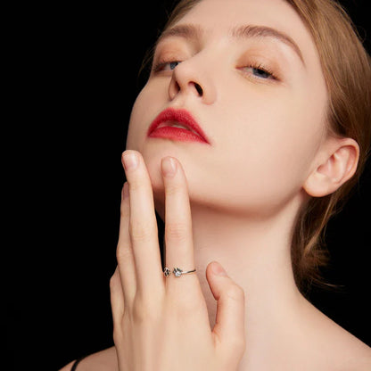 925 Sterlingsilber Pfoten Ring mit Zirkonia und Emaille