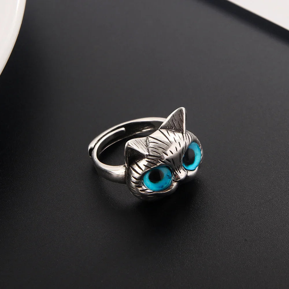 Blaue Augen Katzen Ring