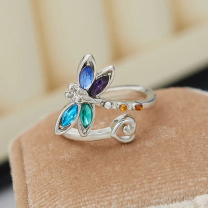 Vintage verstellbarer Libellen Ring