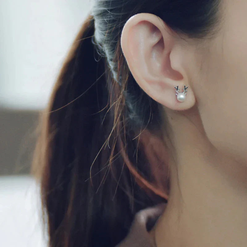 Rentier Perlen Ohrstecker