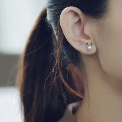 Rentier Perlen Ohrstecker