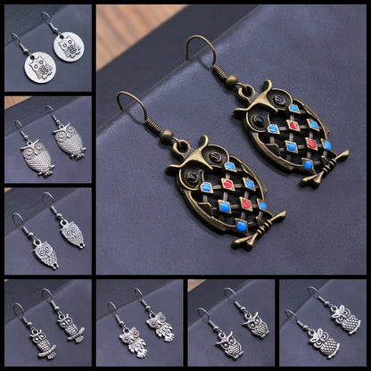 Vintage böhmische Eulen Ohrringe