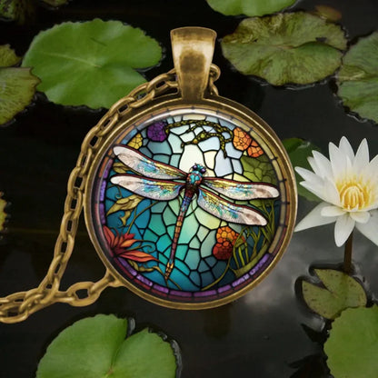 Waldgeist Tier Glas Anhänger Halskette